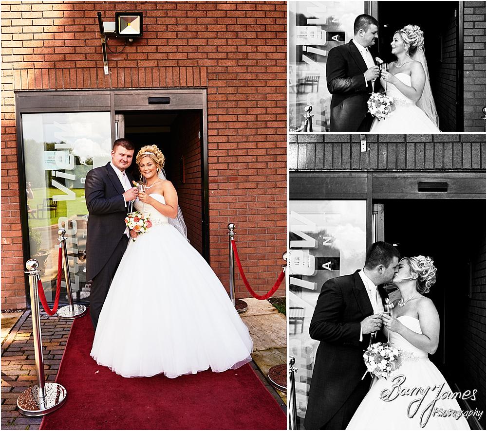 Stunning photographs with the Bride and Groom and their fabulous cars from Finishing Touch at Calderfields in Walsall by Calderfields Wedding Photographer Barry James