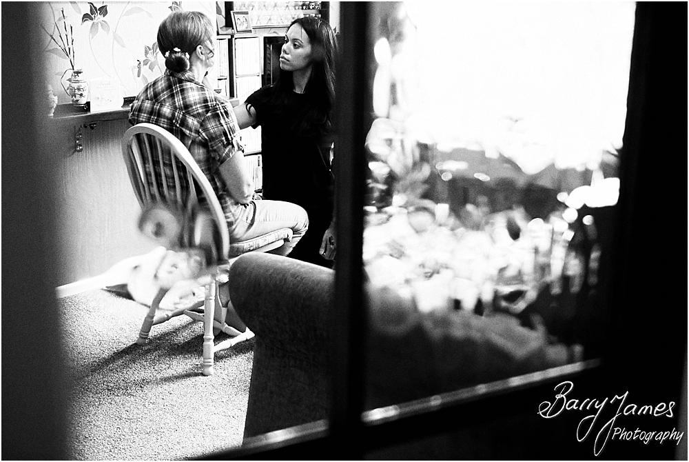 Creative candid wedding photographs of the wedding morning before the day at Chateau Impney at Droitwich by Wedding Photographer Barry James