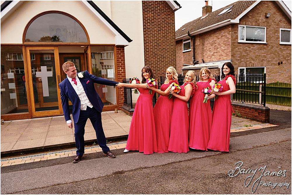 Contemporary groomsmen portraits at St Annes at Streetly by Wedding Photographer Barry James