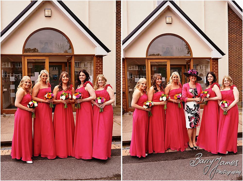 Contemporary bridal party portraits at St Annes at Streetly by Wedding Photographer Barry James