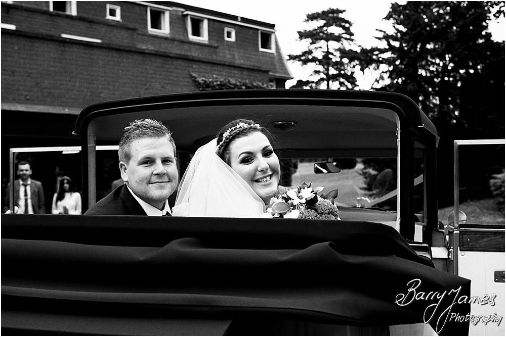Arriving in style at Chateau Impney at Droitwich by Wedding Photographer Barry James