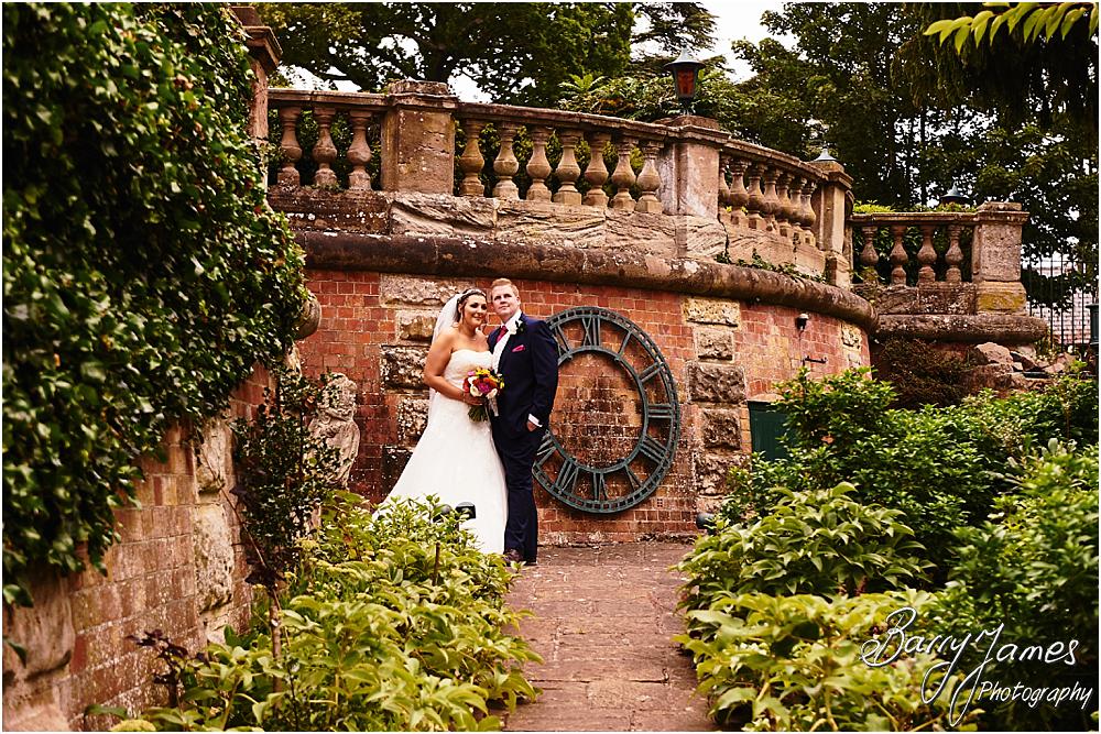 Creative natural wedding portraits around the stunning grounds and gardens at Chateau Impney at Droitwich by Wedding Photographer Barry James