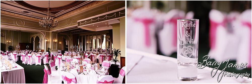 Fabulous detailing for the wedding breakfast at Chateau Impney at Droitwich by Wedding Photographer Barry James