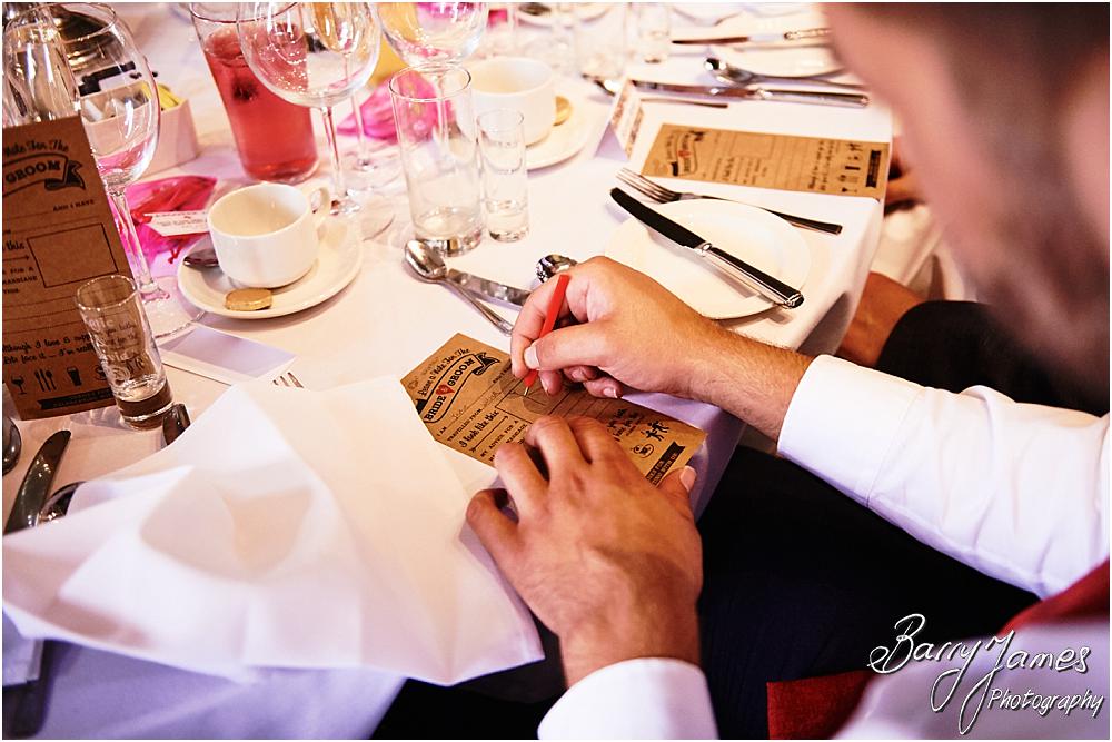 Creative candid photographs of the wonderful speeches at Chateau Impney at Droitwich by Wedding Photographer Barry James