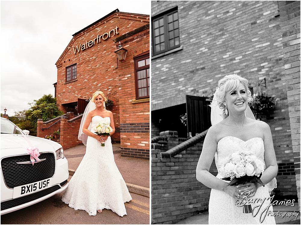 Creative photographs as the Bridal party arrives at The Crows Nest at Barton Marina by Wedding Photographer Barry James