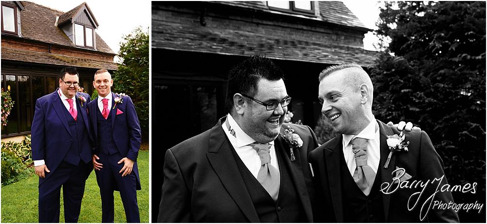 Relaxed photographs of the groomsmen in their fabulous suits from Kevin Paul at Oak Farm Hotel in Cannock by Stafford Wedding Photographer Barry James