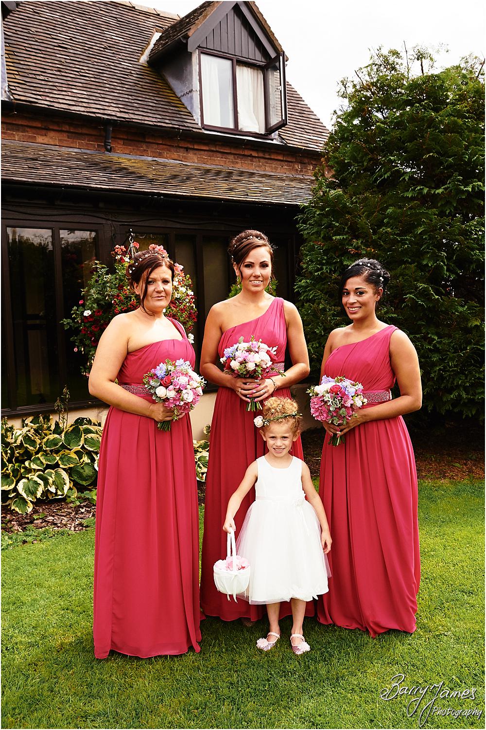 Creative contemporary photographs of the bride and bridal party at Oak Farm Hotel in Cannock by Stafford Wedding Photographer Barry James