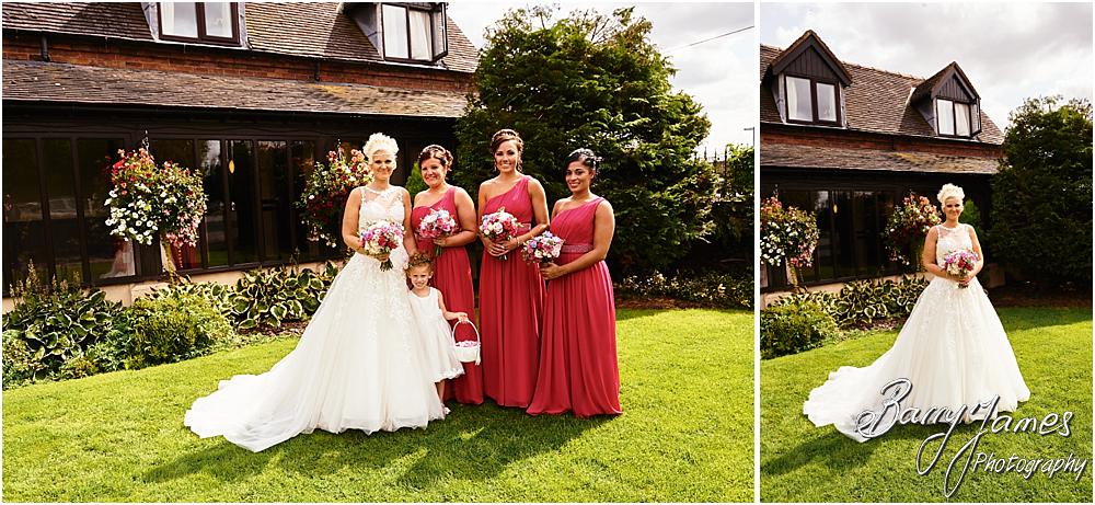 Creative contemporary photographs of the bride and bridal party at Oak Farm Hotel in Cannock by Stafford Wedding Photographer Barry James