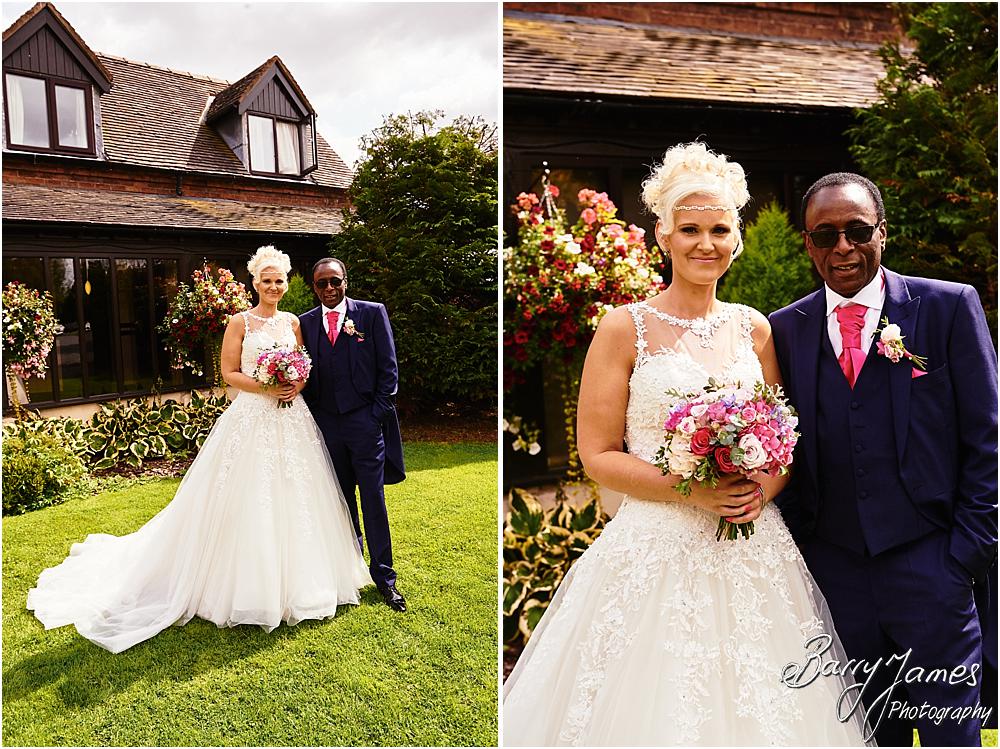 Creative contemporary photographs of the bride and bridal party at Oak Farm Hotel in Cannock by Stafford Wedding Photographer Barry James