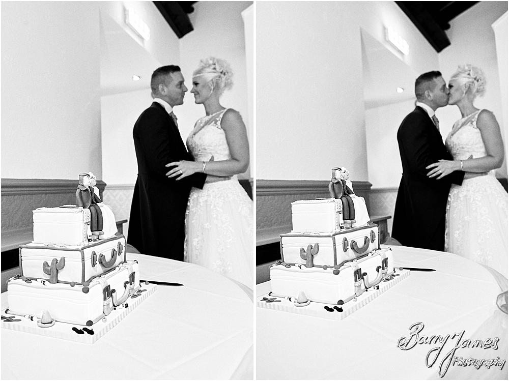 Wedding cake by Cakes and Sugar Craft Cannock at Oak Farm Hotel in Cannock by Cannock Wedding Photographer Barry James