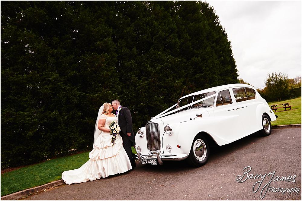 Creative fun photographs with the fabulous wedding cars from Platinum Cars for the wedding at Calderfields in Walsall by Walsall Wedding Photographer Barry James